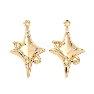 Brass Micro Pave Cubic Zirconia Pendants KK-S531-12G-A-1
