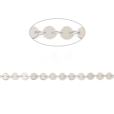 Anti-Tarnish Rhodium Plated 925 Sterling Silver Flat Round Link Chains STER-NH0001-27B-P-1