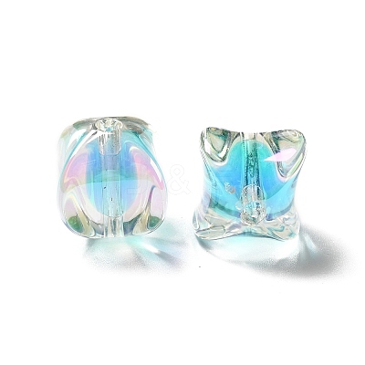 Two Tone UV Plating Rainbow Iridescent Acrylic Beads LS-TACR-D010-04E-1