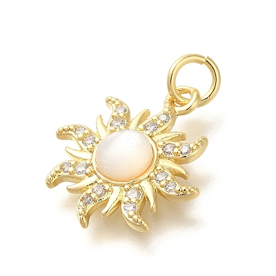 Rack Plating Brass with Cubic Zirconia Pendants KK-Z086-39G-1