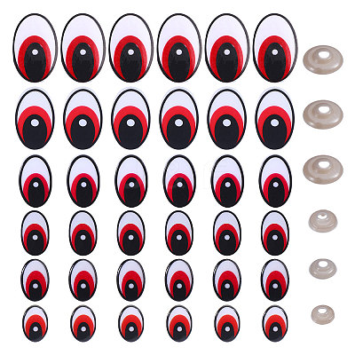 Oval Plastic/Resin Craft Safety Eyes DIY-GL0005-64B-1