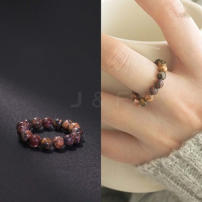 Natural Gemstone Stretchy Finger Rings FS-WG01730-04-1
