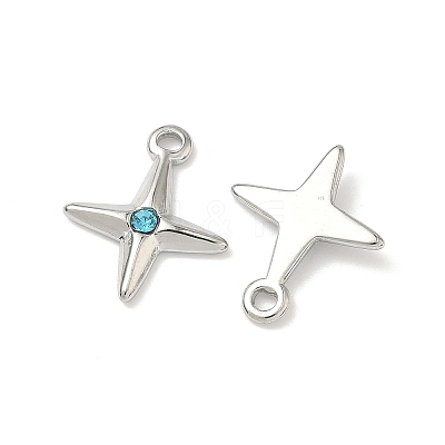 304 Stainless Steel Rhinestone Pendants X-STAS-L308-04A-P-1