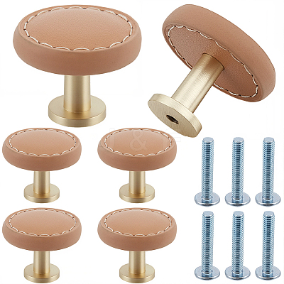 6Pcs Imitation Leather Jewelry Box Drawer Handles FIND-CL0001-69A-1