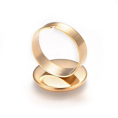 Adjustable 201 Stainless Steel Finger Rings Components X-STAS-G187-01G-16mm-1