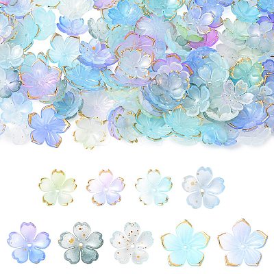 Mixed Styles Acrylic Bead Caps OACR-FS0002-51A-1
