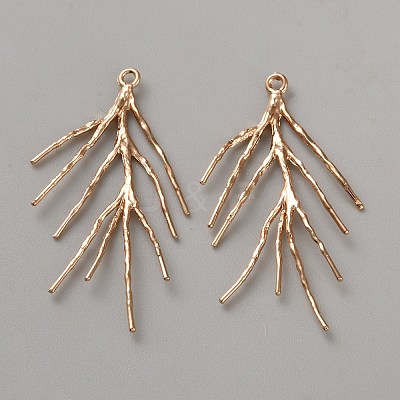 Brass Branch Pendants FIND-WH0148-270KCG-1