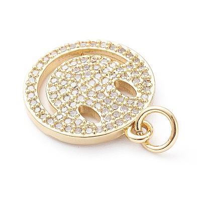 Brass Micro Pave Clear Cubic Zirconia Pendants X-ZIRC-Z014-08G-1