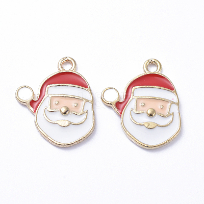 Golden Plated Alloy Enamel Pendants ENAM-D040-C09-G-1