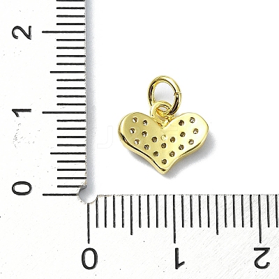 Heart Theme Brass Micro Pave Cubic Zirconia Charms KK-H475-56G-06-1