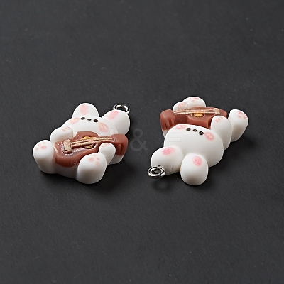 Music Theme Opaque Resin Pendants X-RESI-E024-06P-02-1