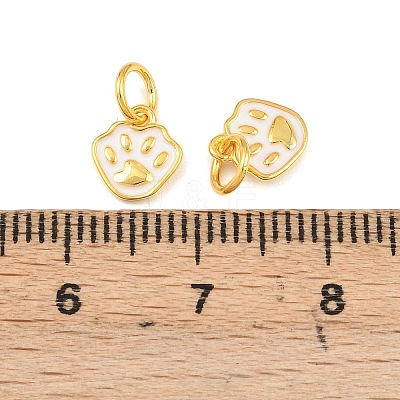 925 Sterling Silver Enamel White Paw Print Charms STER-A049-05G-1