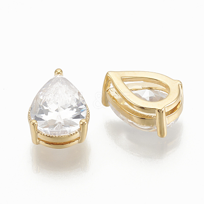 Brass Cubic Zirconia Cabochons ZIRC-Q014-081G-1