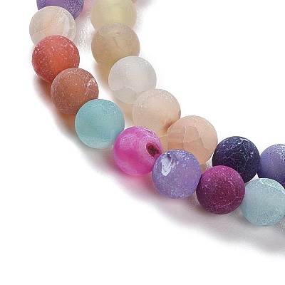 Natural Weathered Agate Beads Strands G-G589-4mm-17-1