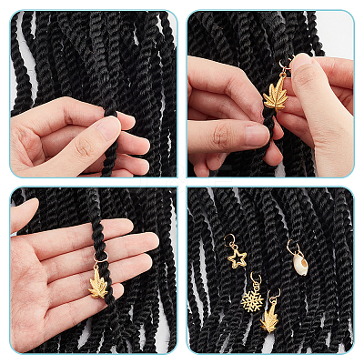 40Pcs 2 Sets Alloy & Shell Dreadlocks Beads OHAR-NB0001-28-1