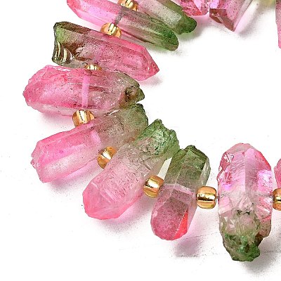 Electroplated Natural Quartz Crystal Beads Strands G-F800-D-1