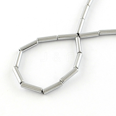 Electroplate Non-magnetic Synthetic Hematite Tube Bead Strands G-S203-10I-1