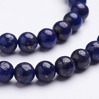 16 inch Grade A Round Dyed Natural Lapis Lazuli Beads Strand GSR6mmC123-1