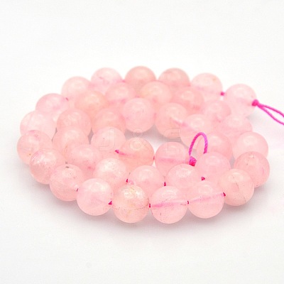 Round Natural Rose Quartz Beads Strands G-N0120-07-8mm-1