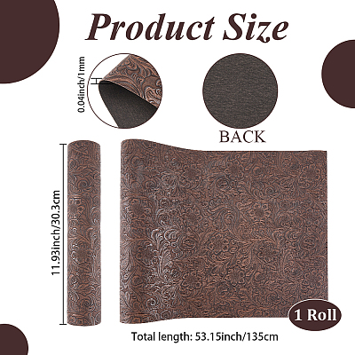 Flower Pattern PVC Leather Fabric DIY-WH20076-42A-1