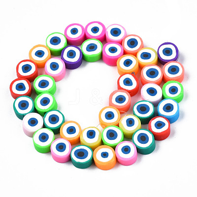 Handmade Polymer Clay Bead Strands CLAY-N006-74-1
