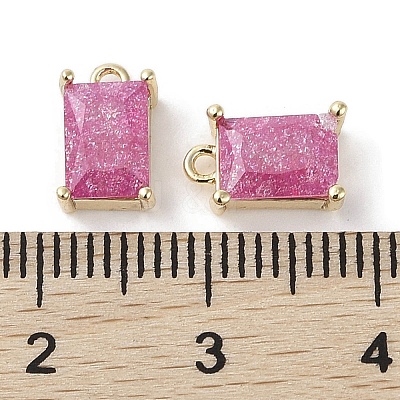 Brass Micro Pave Cubic Zirconia Charms KK-G491-31G-03-1