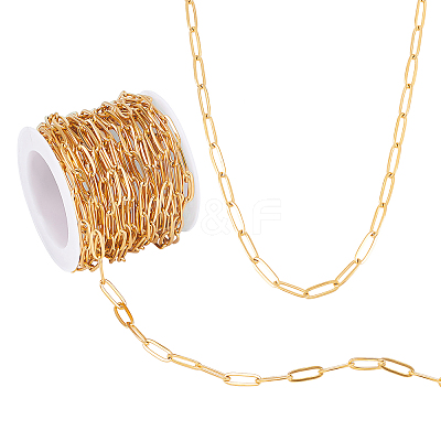 304 Stainless Steel Flat Paperclip Chains CHS-WH0001-06-1-1