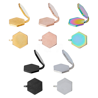 10Pcs 5 Colors 304 Stainless Steel Cuff Earrings EJEW-HS0001-43A-1
