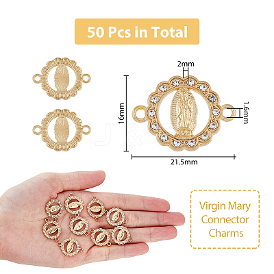 Religion Alloy Connector Charms with Crystal Rhinestone FIND-WH0416-94-1