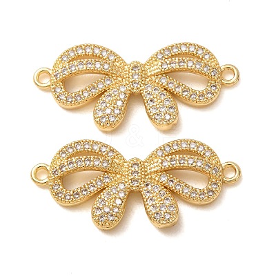 Brass Micro Pave Clear Cubic Zirconia Connector Charms CU-CBA4579-21G-1