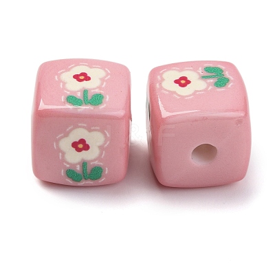 Printed Opaque Acrylic Beads SACR-A009-01C-1