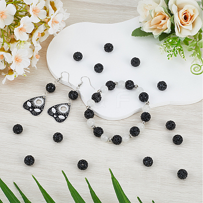 120Pcs Pave Disco Ball Beads RB-SC0001-13A-1