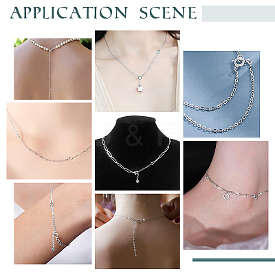10Pcs 304 Stainless Steel Chains Bag Extender Chains HJEW-AR00034-1