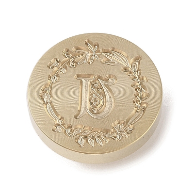 Golden Tone Wax Seal Brass Stamp Head DIY-B079-01G-U-1