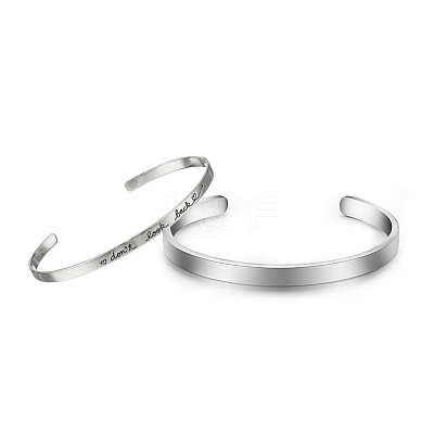 Non-Tarnish 304 Stainless Steel Bangle Blanks DIY-H134-02P-1