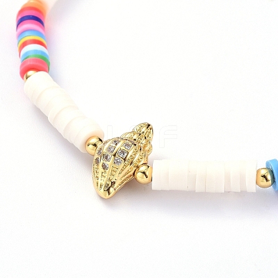 Handmade Polymer Clay Heishi Bead Stretch Bracelets BJEW-JB05078-01-1