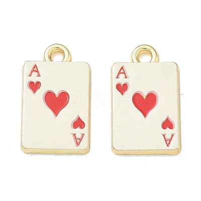 Playing Cards Alloy Enamel Pendants FIND-D044-27G-02-1