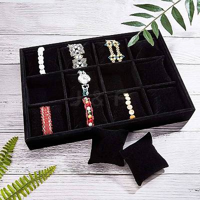 Velours Wooden Bracelet/Bangle/Watch Displays BDIS-WH0003-01-1