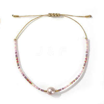 Glass Seed Beads Braided Beaded Bracelets for Women LZ3550-4-1