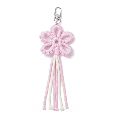 Flower Cotton Threads Pendants Decorations HJEW-TA00399-03-1