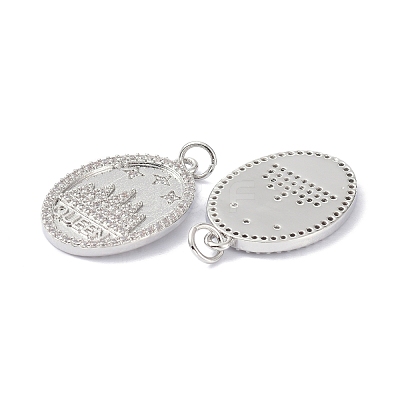 Brass Cubic Zirconia Pendants ZIRC-C022-37P-1