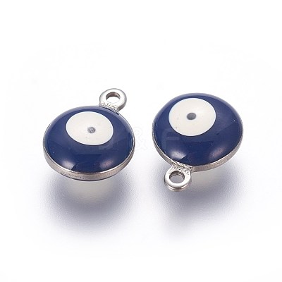 304 Stainless Steel Enamel Charms STAS-O123-C-06P-1