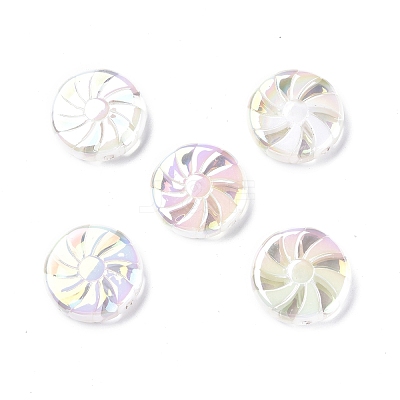 UV Plating Opaque Acrylic Beads X-OACR-P010-02-1