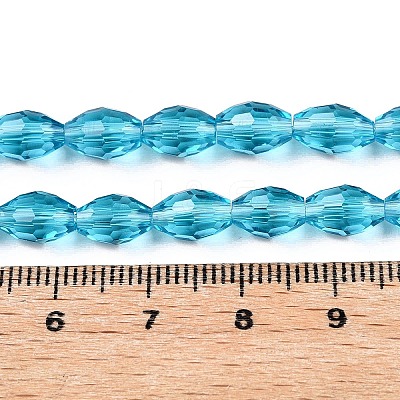 Transparent Glass Beads Strands EGLA-A037-T6x8mm-D03-1
