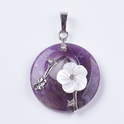 Natural Amethyst Pendants X-G-F546-A03-1