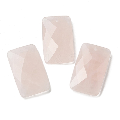 Natural Rose Quartz Pendants G-Z071-04B-1