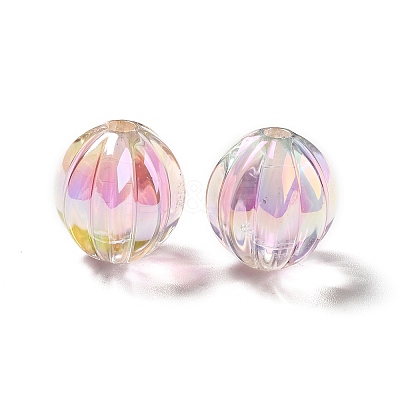 Two Tone UV Plating Rainbow Iridescent Acrylic Beads TACR-D010-05B-1