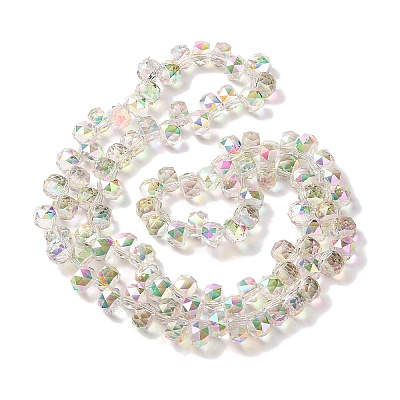 Half Rainbow Plated Electroplate Beads Strands EGLA-H104-09A-HR01-1