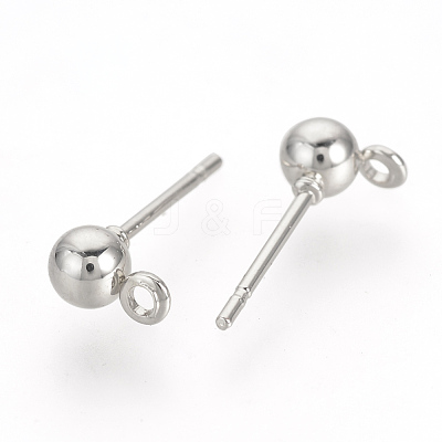 Iron Ball Stud Earring Findings X-KK-R071-09P-1