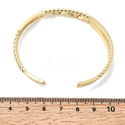 Brass Double Line Textured Cuff Bangles for Women KK-CBACA61-03G-1